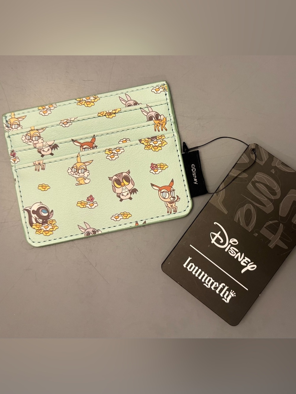 Loungefly Mint Disney Bambi Card Holder with Chibi Character Print